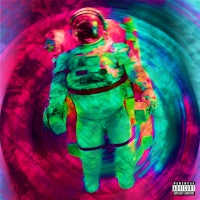 an astronaut in a colorful space suit